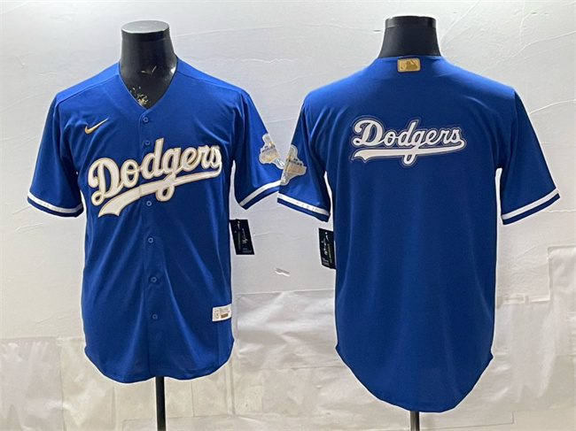 Men's Royal Los Angeles Dodgers Team Big Logo 2026 Alternate Gold Collection Stadium Stitched Baseball Jersey